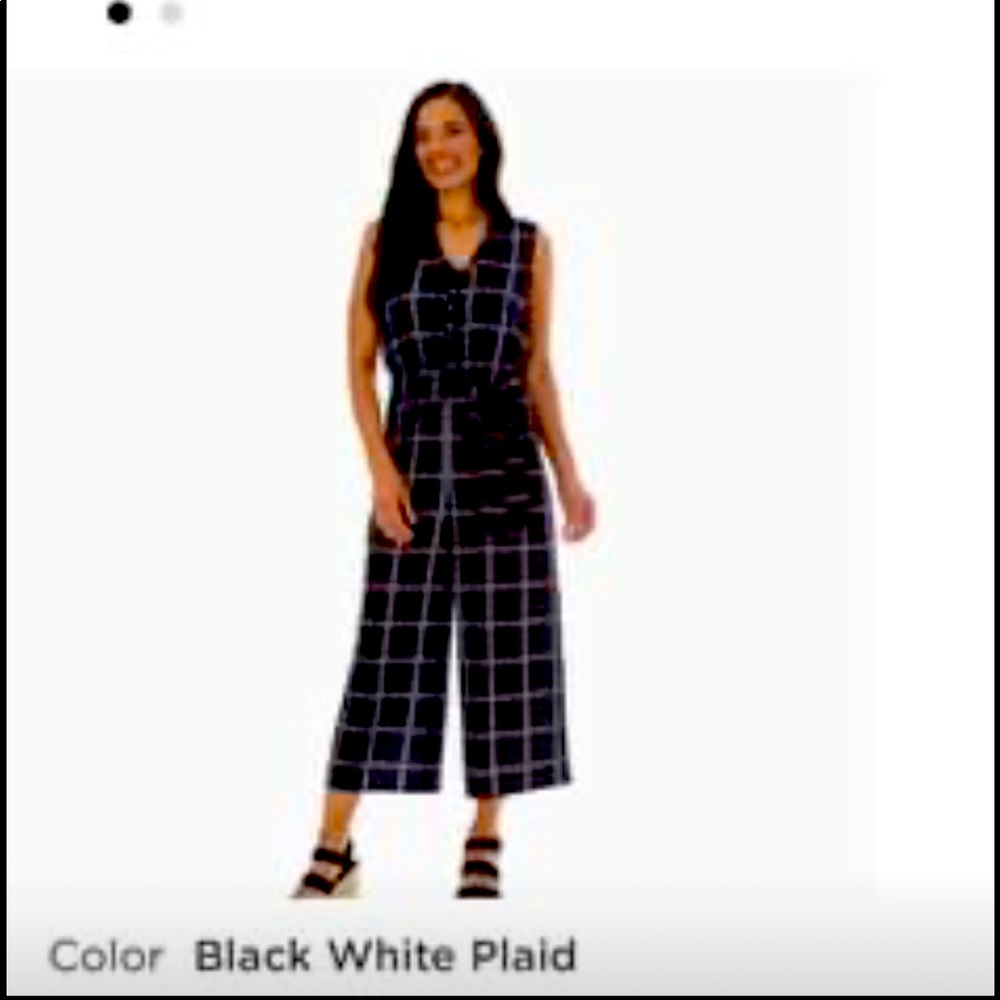 Black plaid jumpsuit, women’s XL, NWT